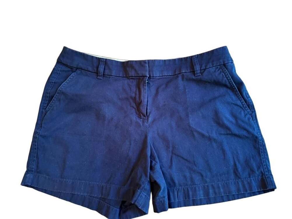 J.Crew Chino Shorts Size 10 Navy Blue Classic Casual b1439